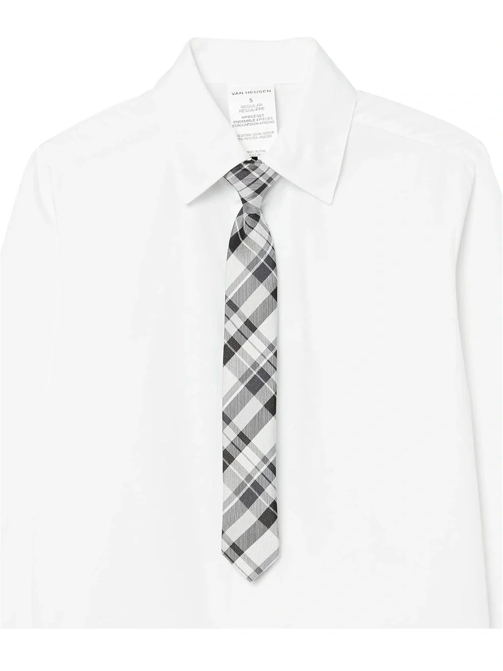 Van Heusen 4-piece Formal Suit Set Vest Pants Collared Dress Shirt & Tie. 10R
